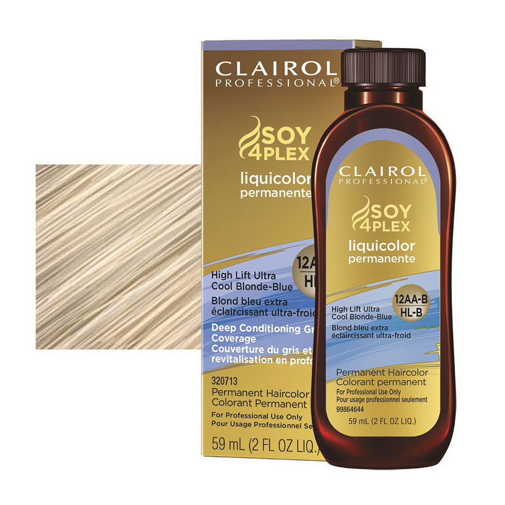 Clairol Professional Liquicolor Permanent Hair Color 12AA-B/HL B High Lift Ultra Cool Blonde Blue, 2 Oz